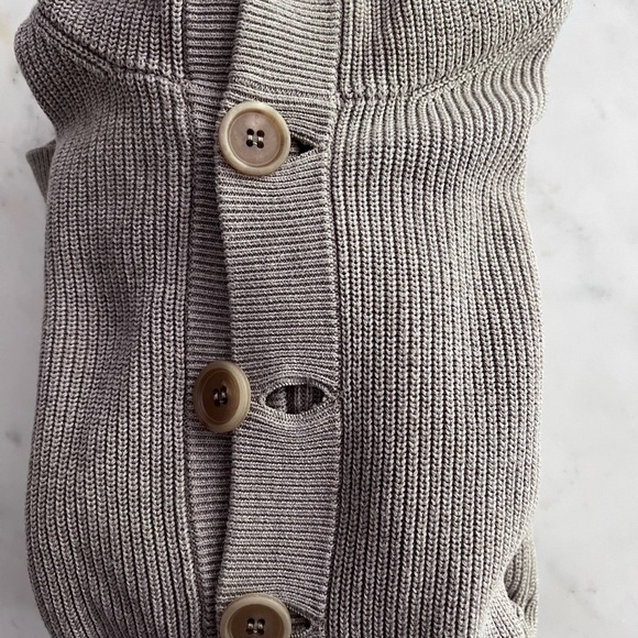 $2,200 MSRP Brunello Cucinelli Taupe Cardigan Hood Contrast Weave Men Size IT48 - Picture 5 of 11